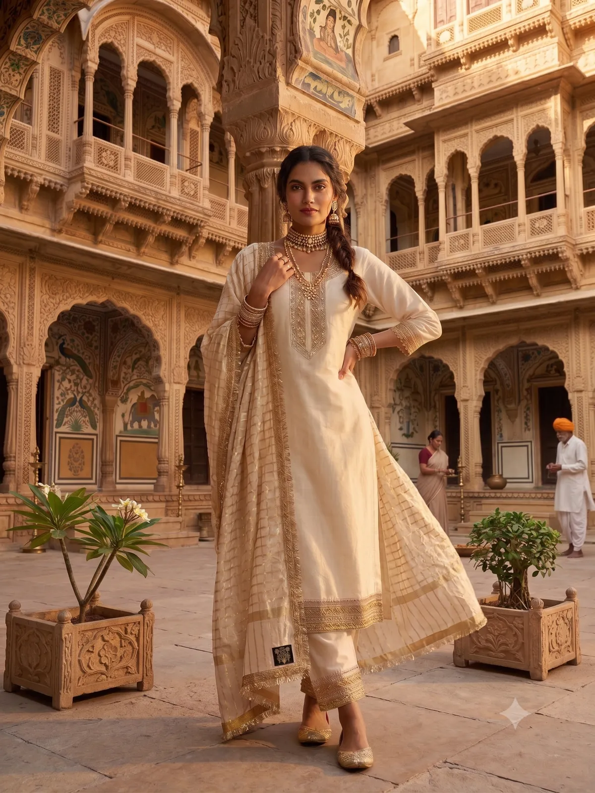 The Pristine Gold Suit Set view 2