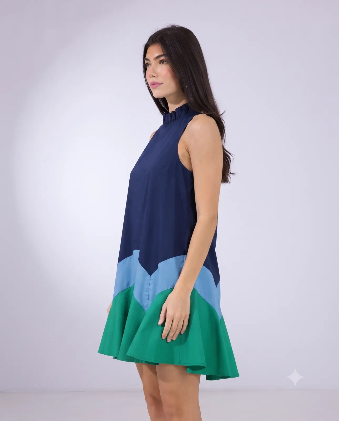 The Azure Horizon Colorblock Dress view 2