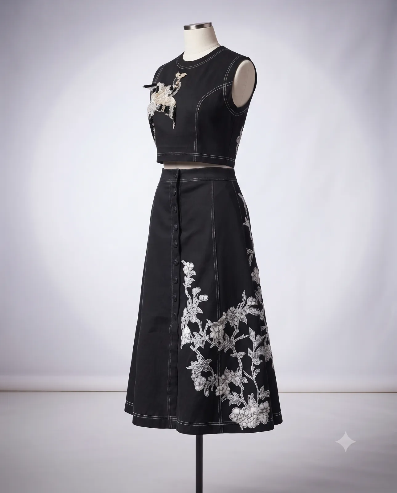 The Imperial Denim Crane Two-Piece Ensemble view 2