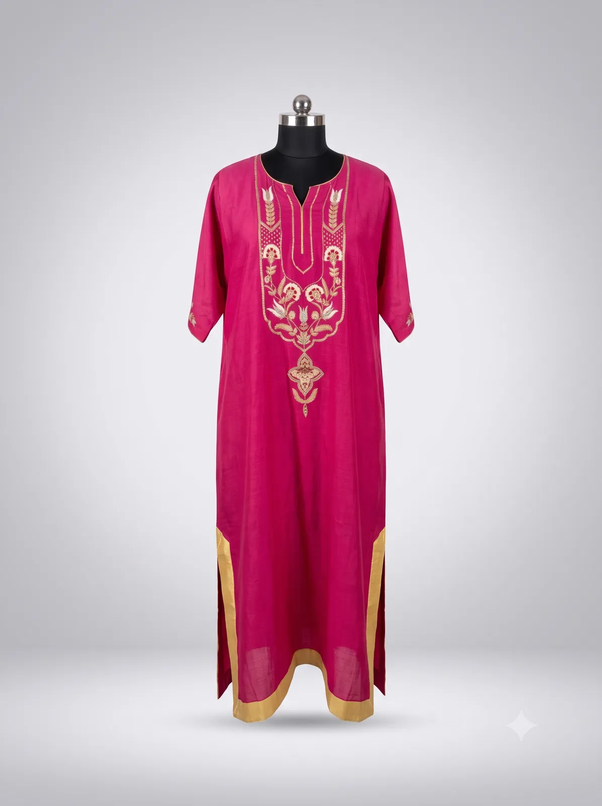 Magenta Pink Embroidered Cape — VStitch Capes, VStitch by Anjali Nanda