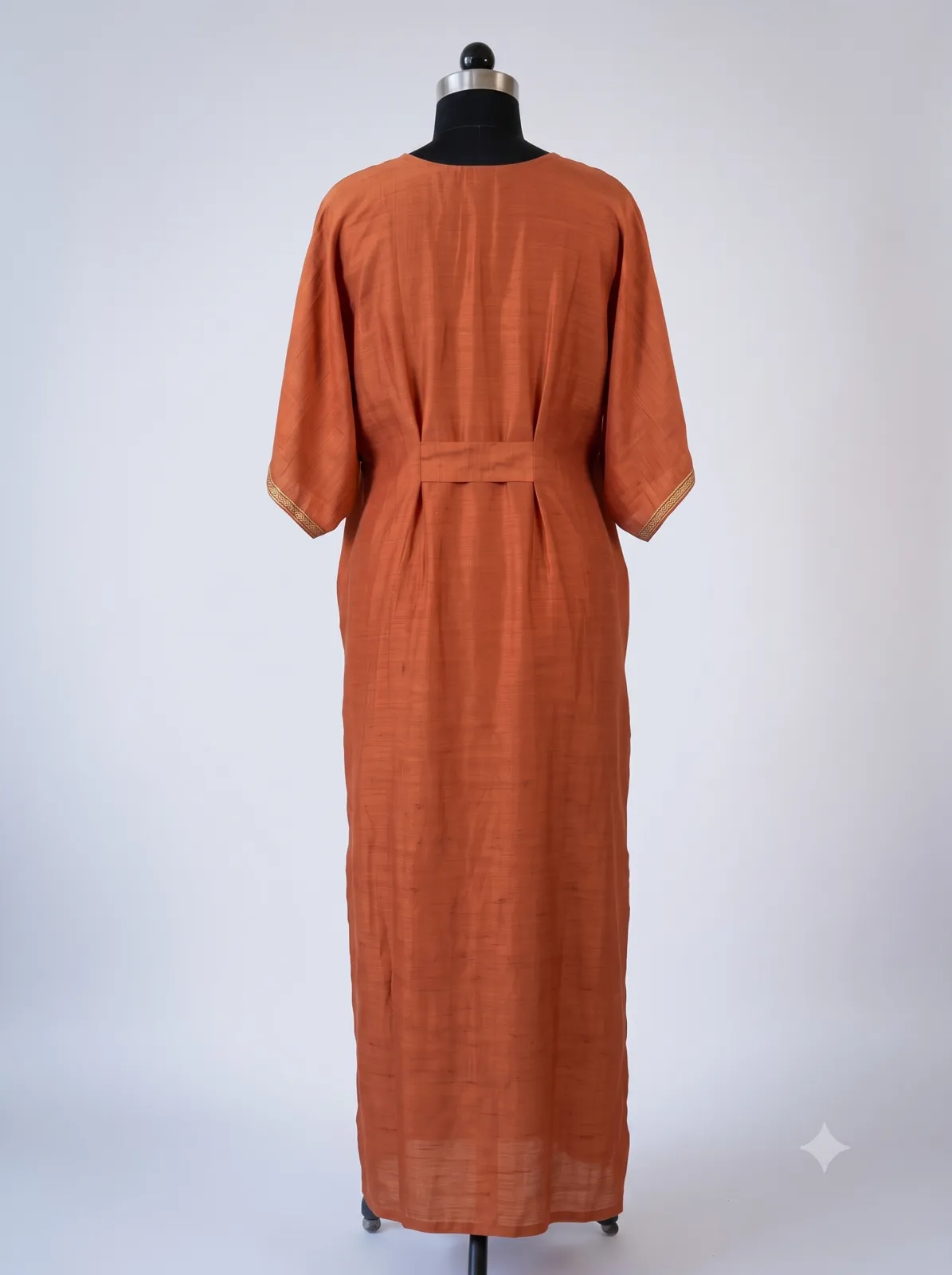 Rust Orange Embroidered Kaftan view 3