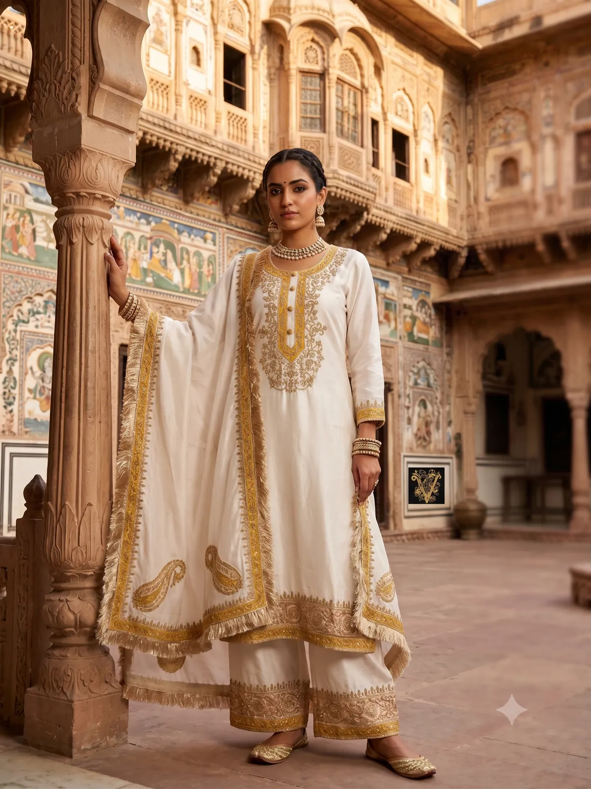 The Ivory Zardosi Heritage Set — Vstitch Suits, VStitch by Anjali Nanda