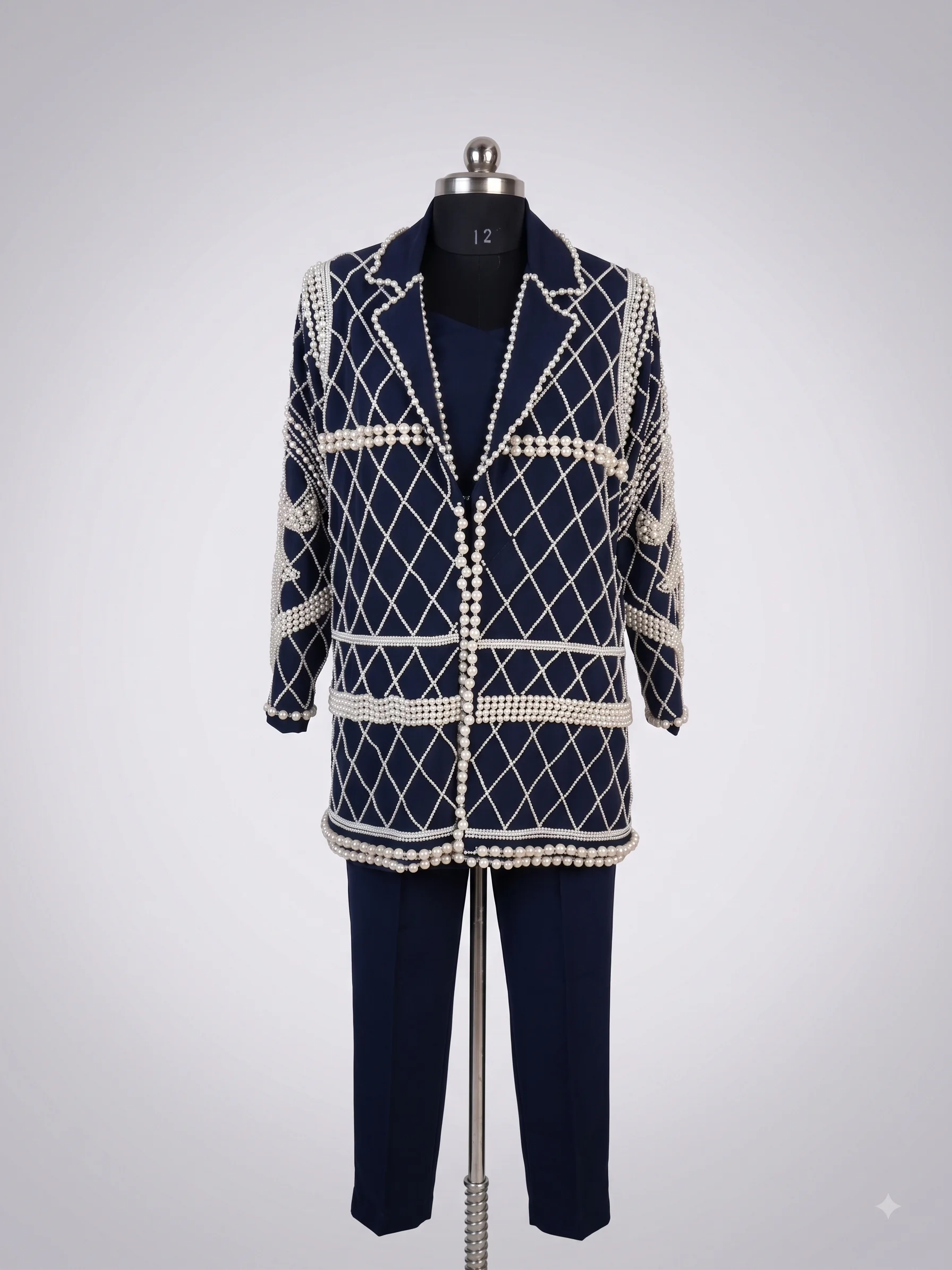 The Regal Pearl Embellished Suit — VStitch Capes, VStitch by Anjali Nanda