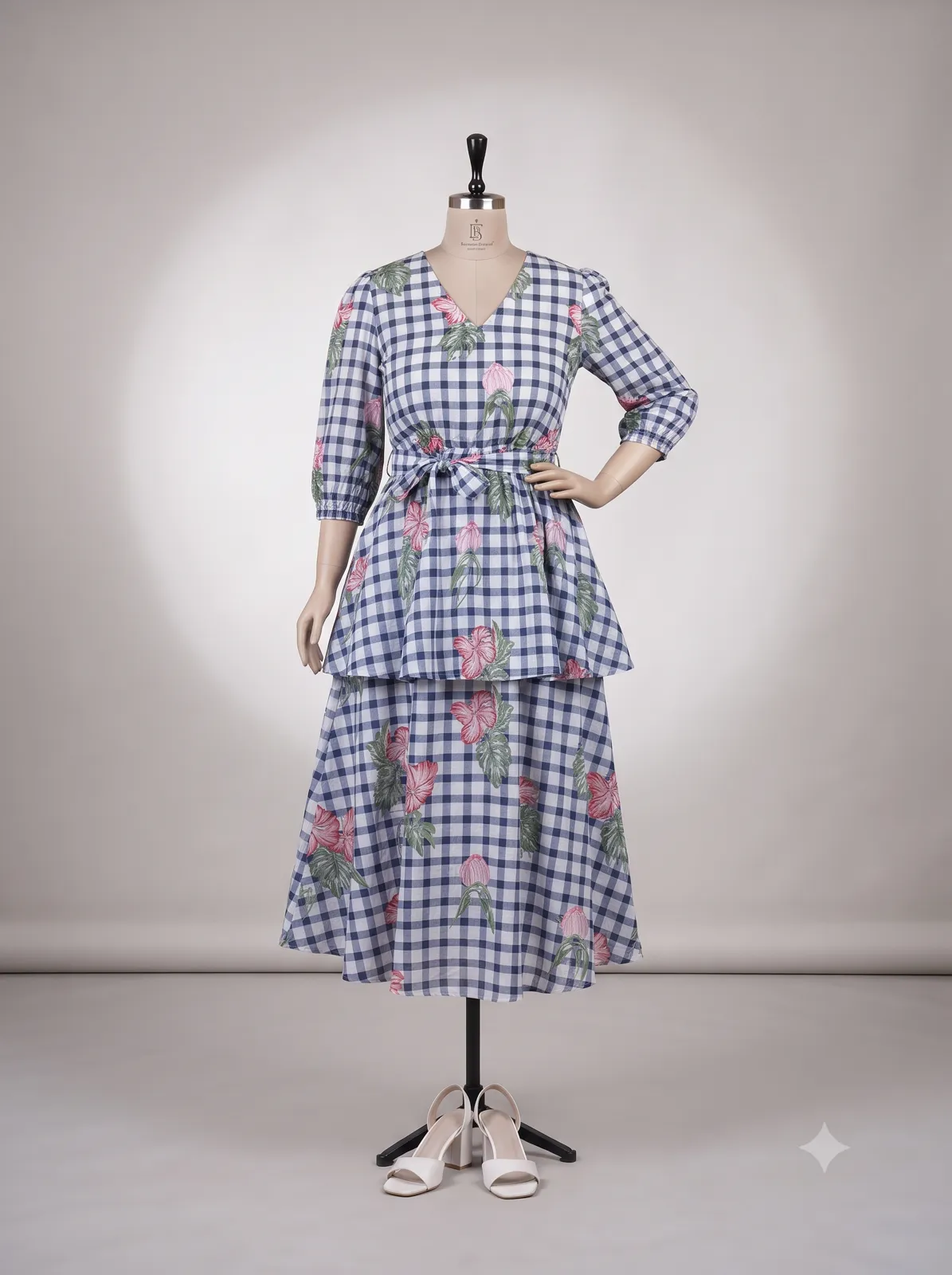 The Gingham & Botanical Skirt Set — VStitch Co-ord Skirt Set, VStitch by Anjali Nanda
