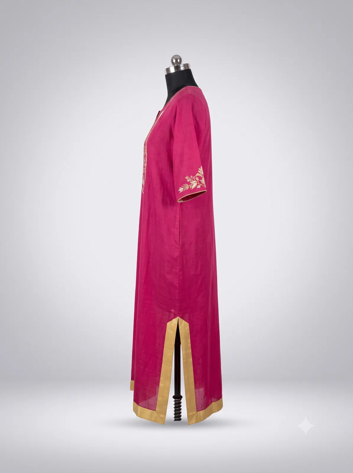 Magenta Pink Embroidered Cape view 3