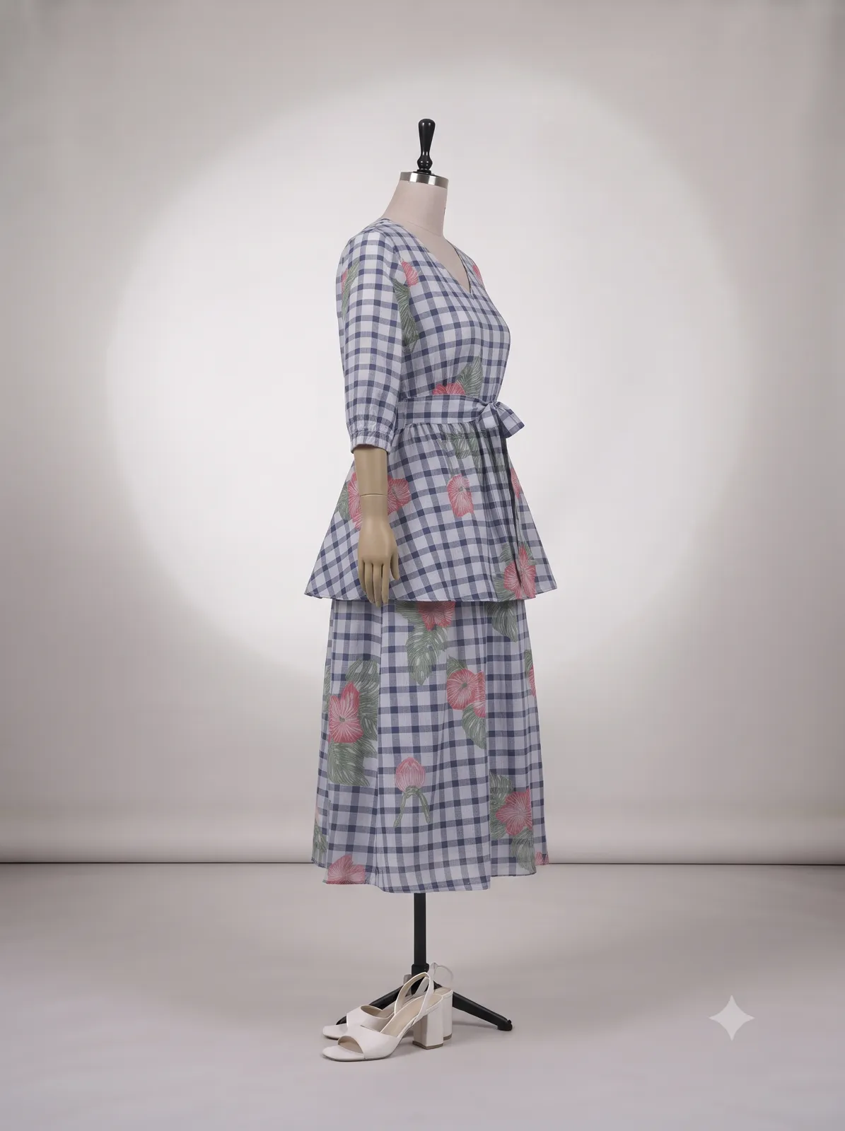 The Gingham & Botanical Skirt Set view 2