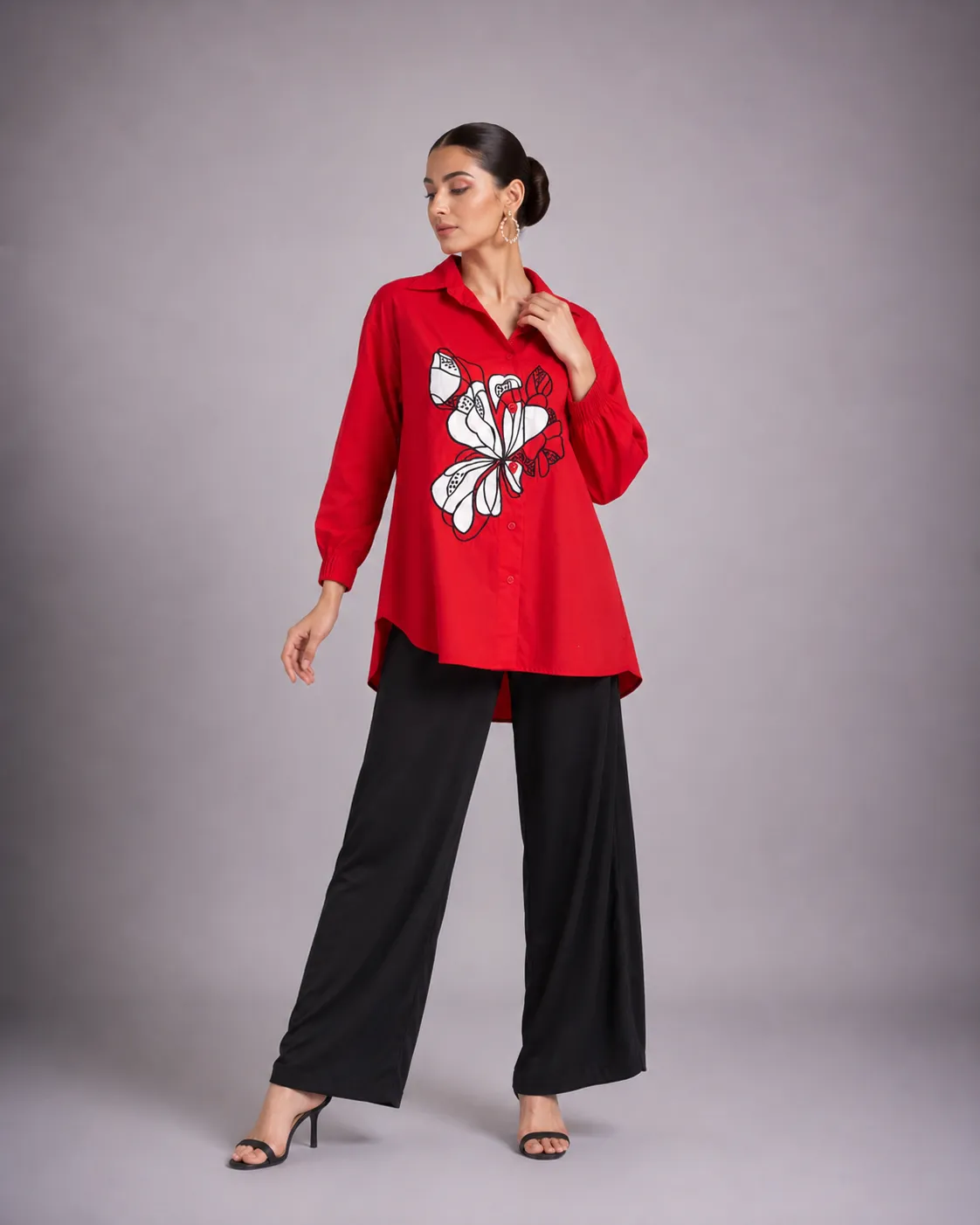 Scarlet Bloom Statement Shirt view 2