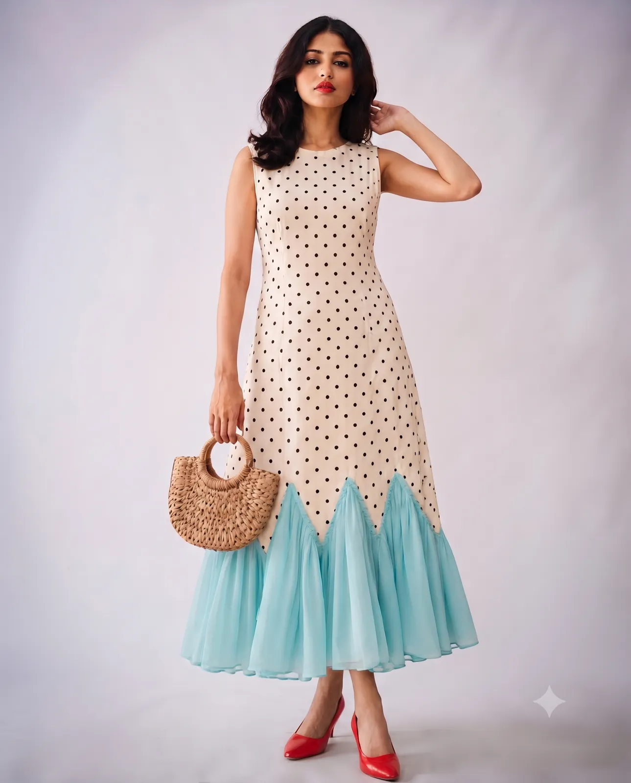 L'Héritage Polka & Azur — VStitch Dresses, VStitch by Anjali Nanda