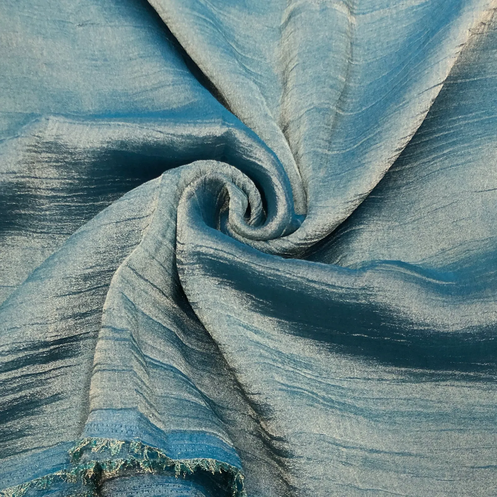 Sky blue shimmer salsa crush — VStitch Fabrics, VStitch by Anjali Nanda