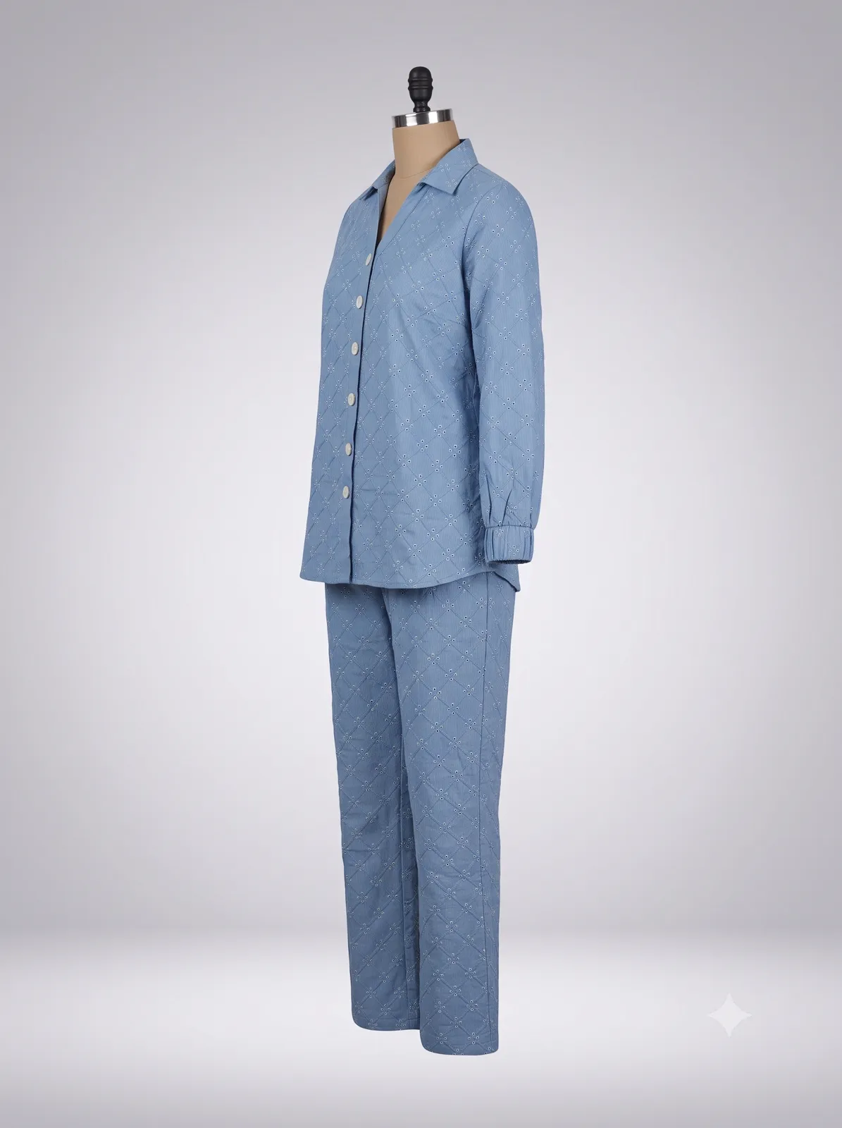 Sky Blue Broderie Eyelet Set view 2