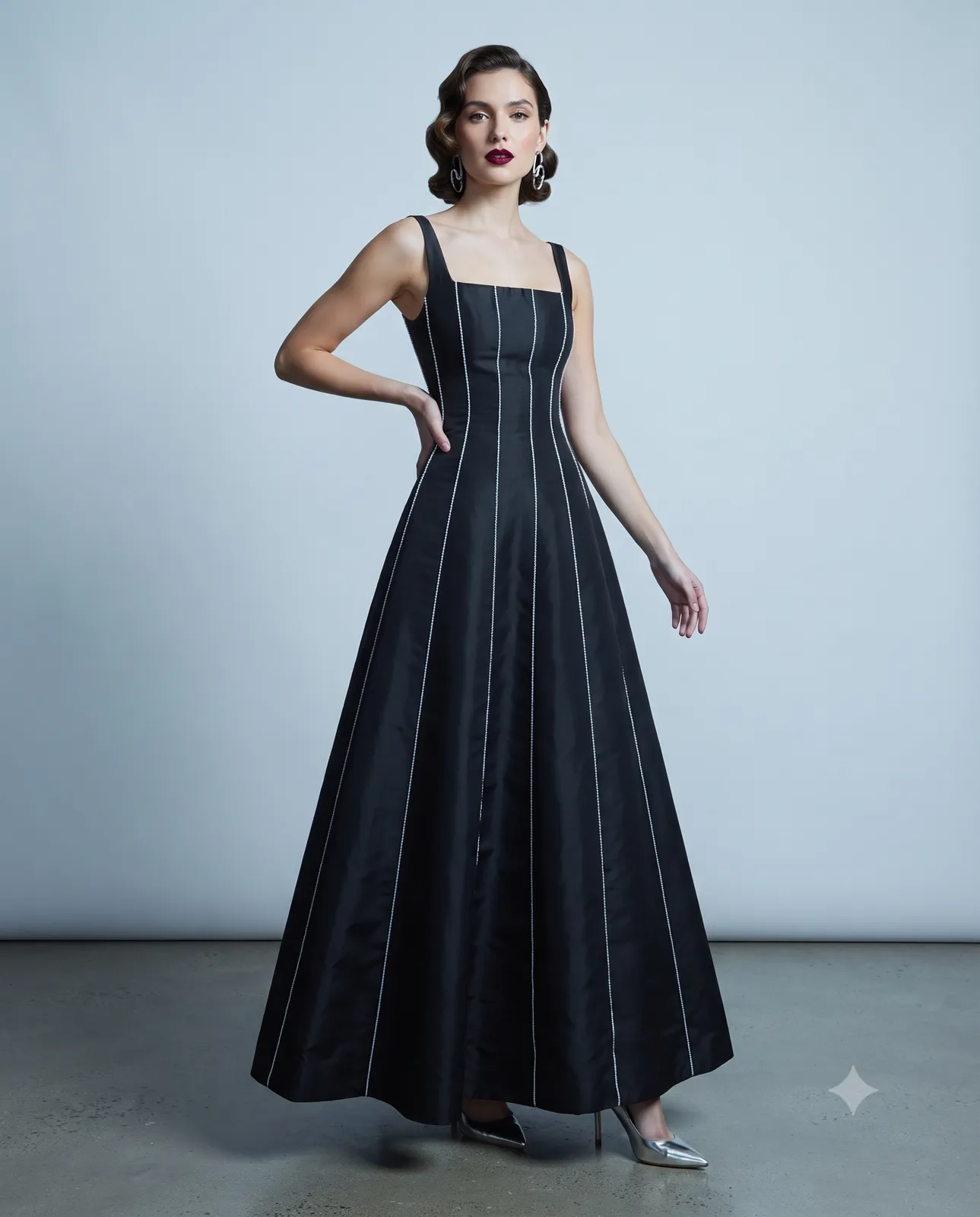 The Sovereign Pinstripe Gown — VStitch Dresses, VStitch by Anjali Nanda
