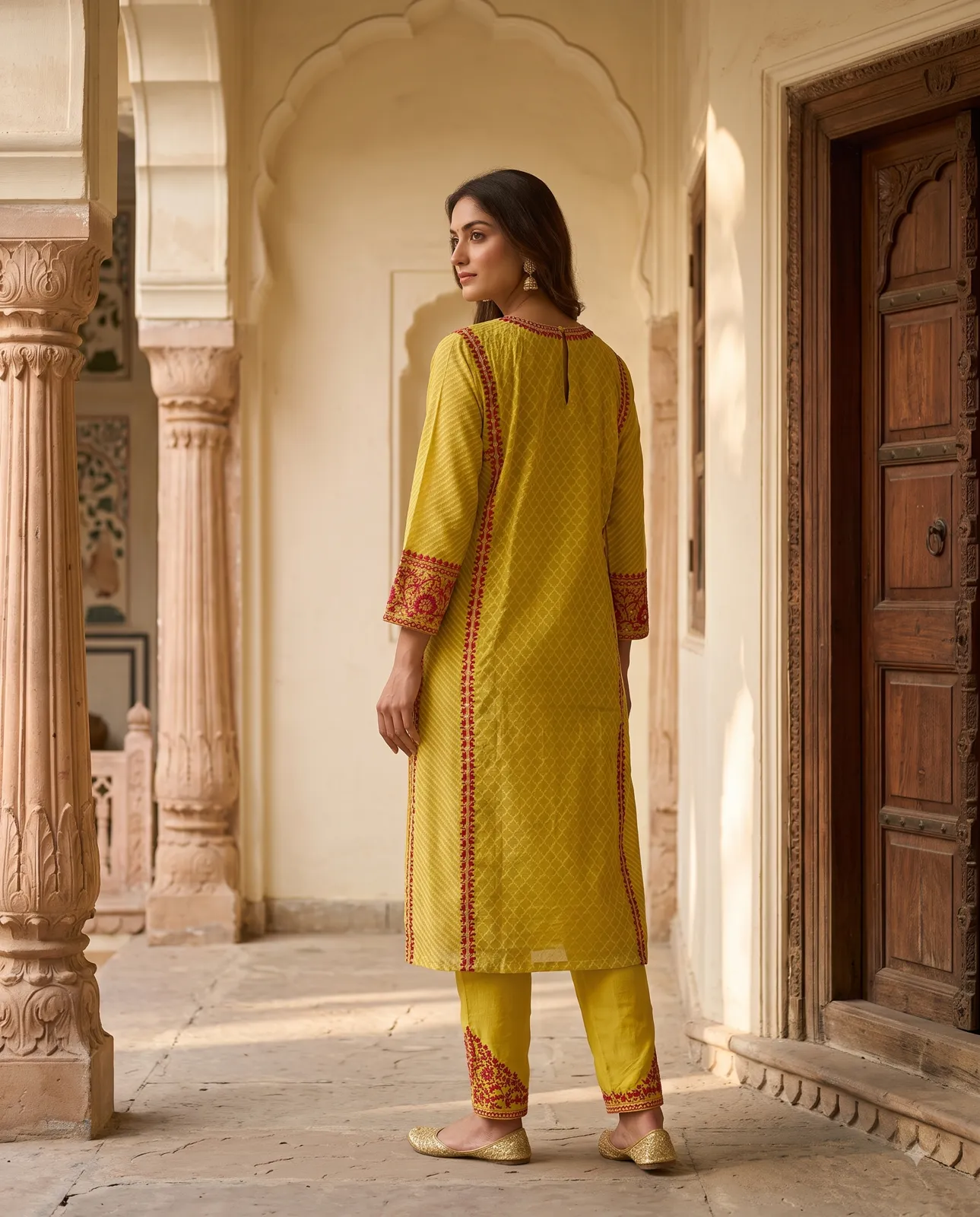 The Basanti Zardosi Set view 2