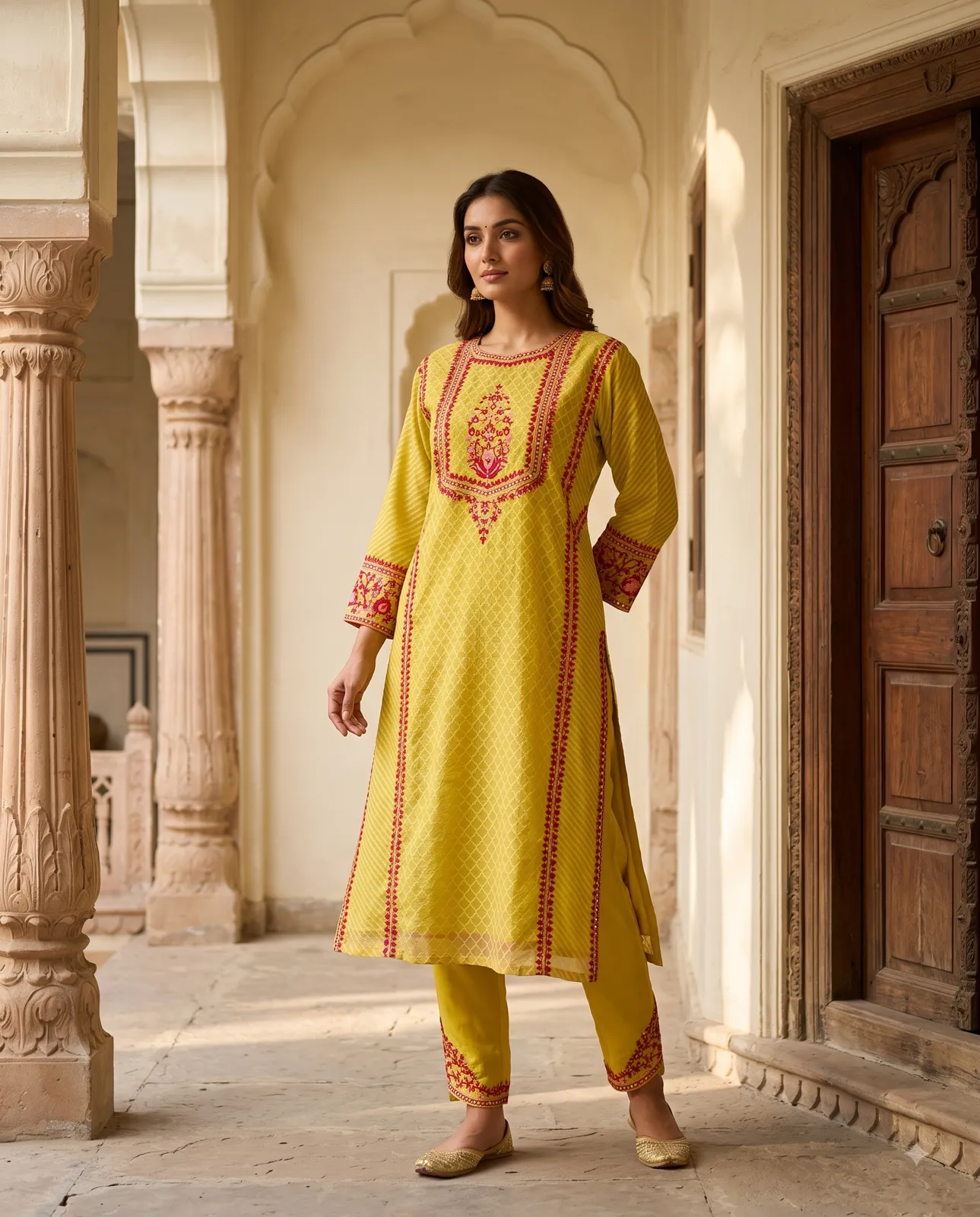 The Basanti Zardosi Set — Vstitch Suits, VStitch by Anjali Nanda