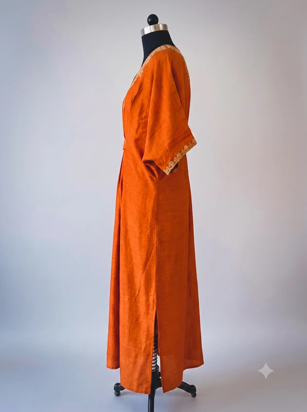 Rust Orange Embroidered Kaftan view 2