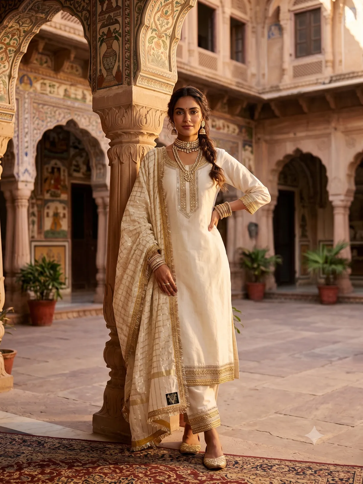 The Pristine Gold Suit Set — Vstitch Suits, VStitch by Anjali Nanda