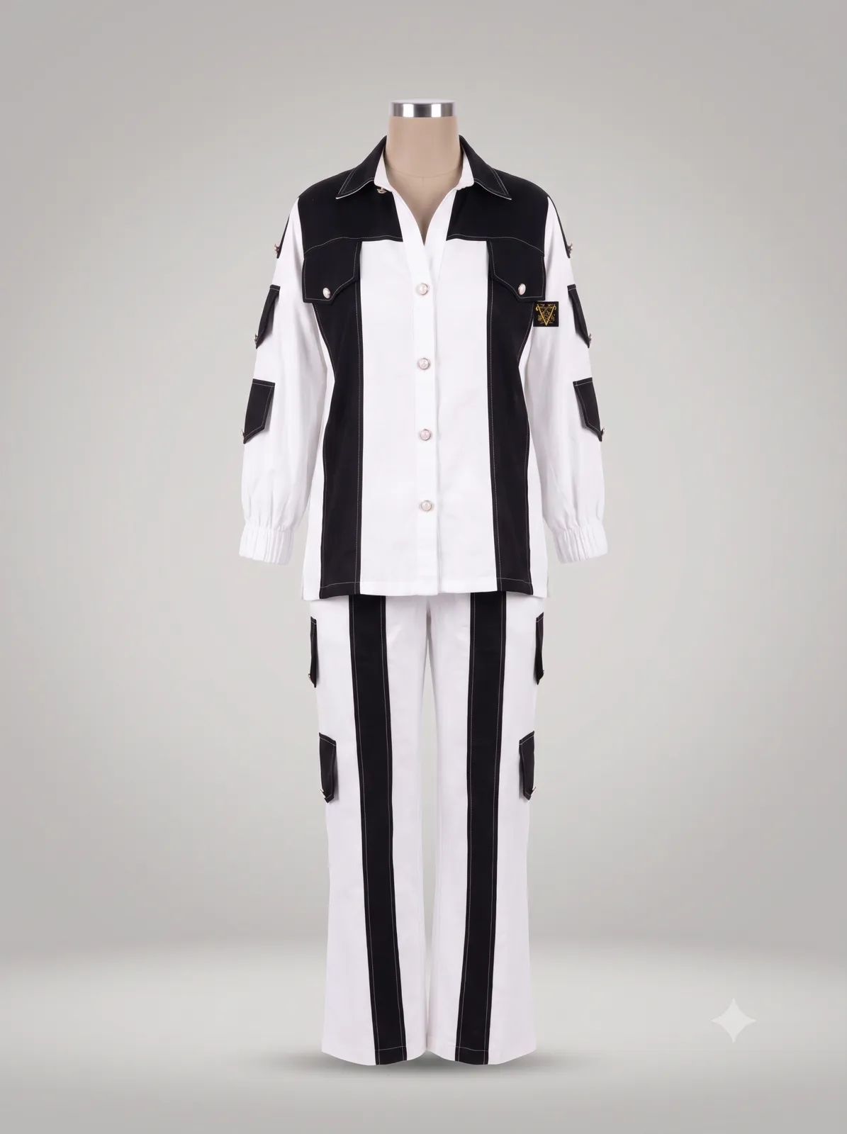 The Monochrome Cargo Utility Co-Ord Set — VStitch Co-ord Set, VStitch by Anjali Nanda