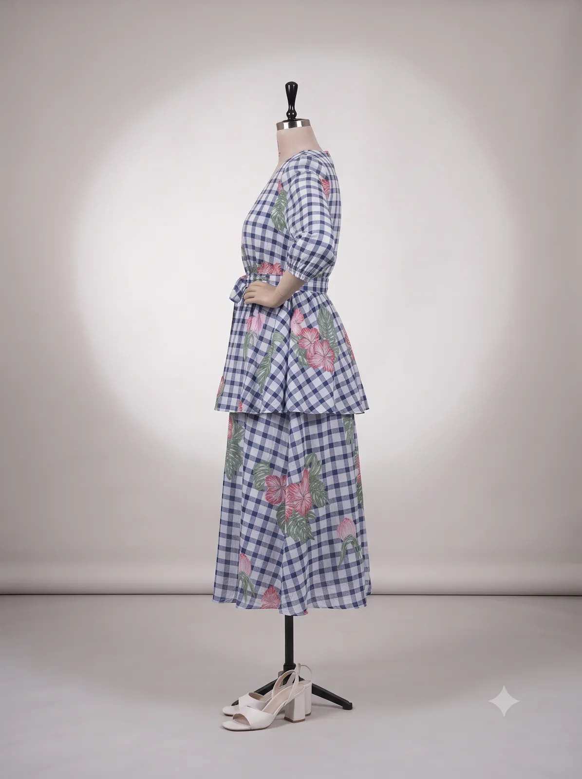 The Gingham & Botanical Skirt Set view 3